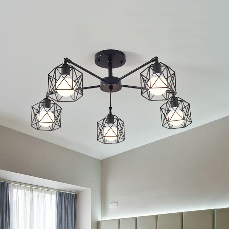 Herbert Design LED Plafondlamp Zwart Metaal Slaapkamer Woonkamer