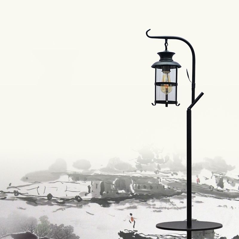 Valerio Retro LED Vloerlamp Zwart&Wit Slaap/Woonkamer Metaal&Glass