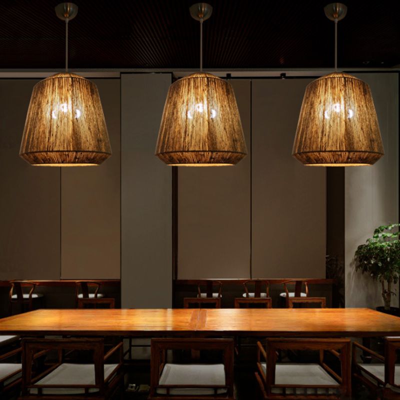 Valerio Retro Design Loom  LED Hanglamp Bruin Slaapkamer Woonkamer