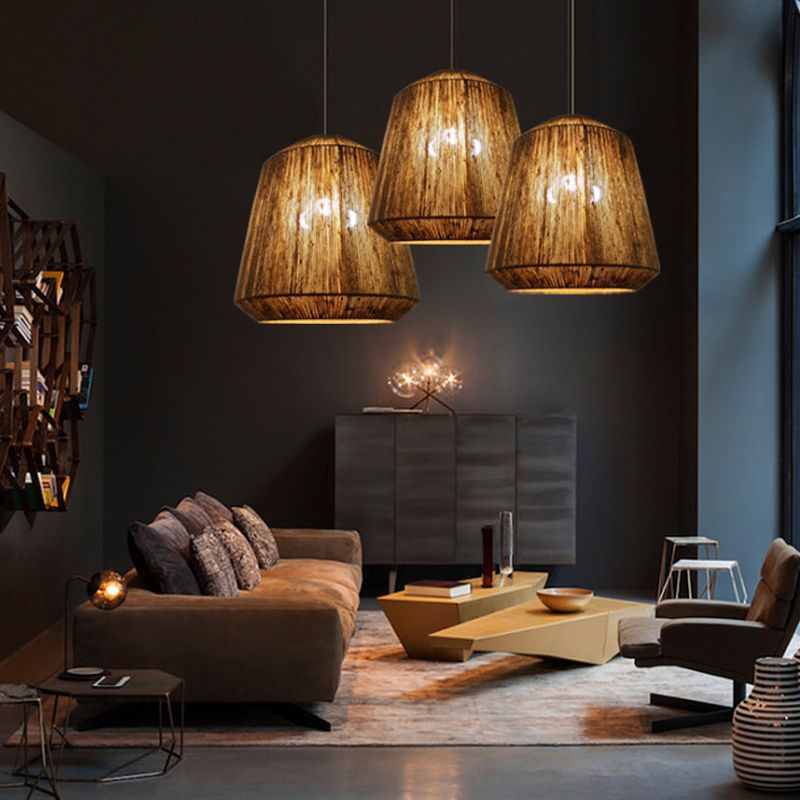Valerio Retro Design Loom  LED Hanglamp Bruin Slaapkamer Woonkamer