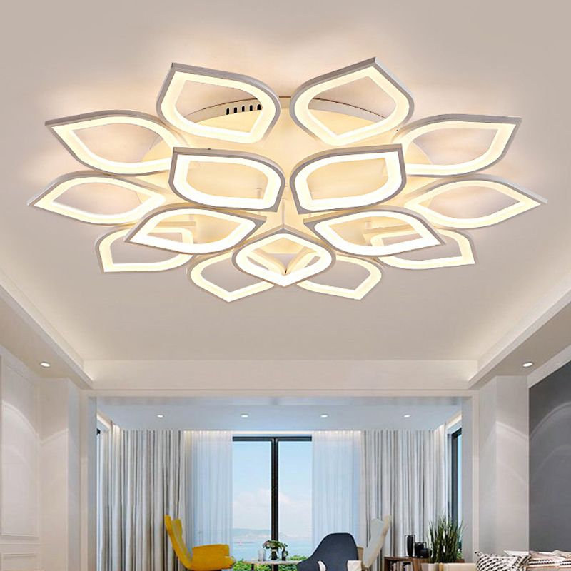 Hana Moderne Design Bloem Plafondlamp Wit Metaal Acryl Slaapkamer