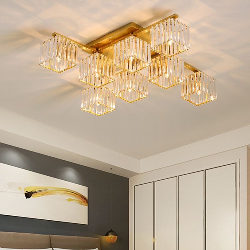 Kristy Moderne LED Plafondlamp Zwart Goud Glas Metaal Slaapkamer Woonkamer