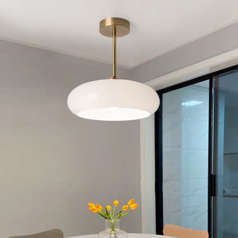 Hailie Moderne LED Plafondlamp Wit/Oranje Woon/Slaapkamer Metaal Glas