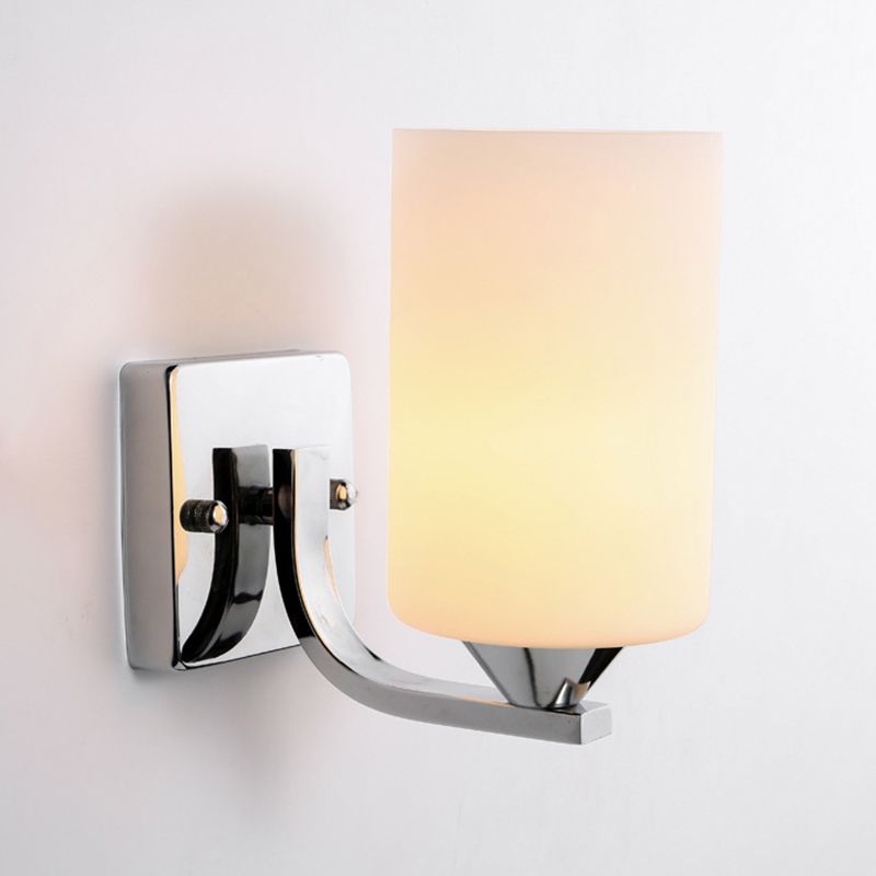 Eryn Moderne Cilinder LED Wandlamp Metaal/Glas Zwart/Chroom Slaap/Woon/Badkamer