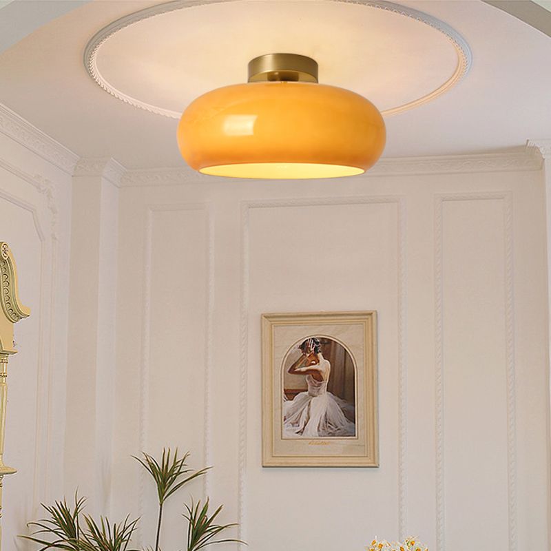 Hailie Moderne LED Plafondlamp Wit/Oranje Woon/Slaapkamer Metaal Glas