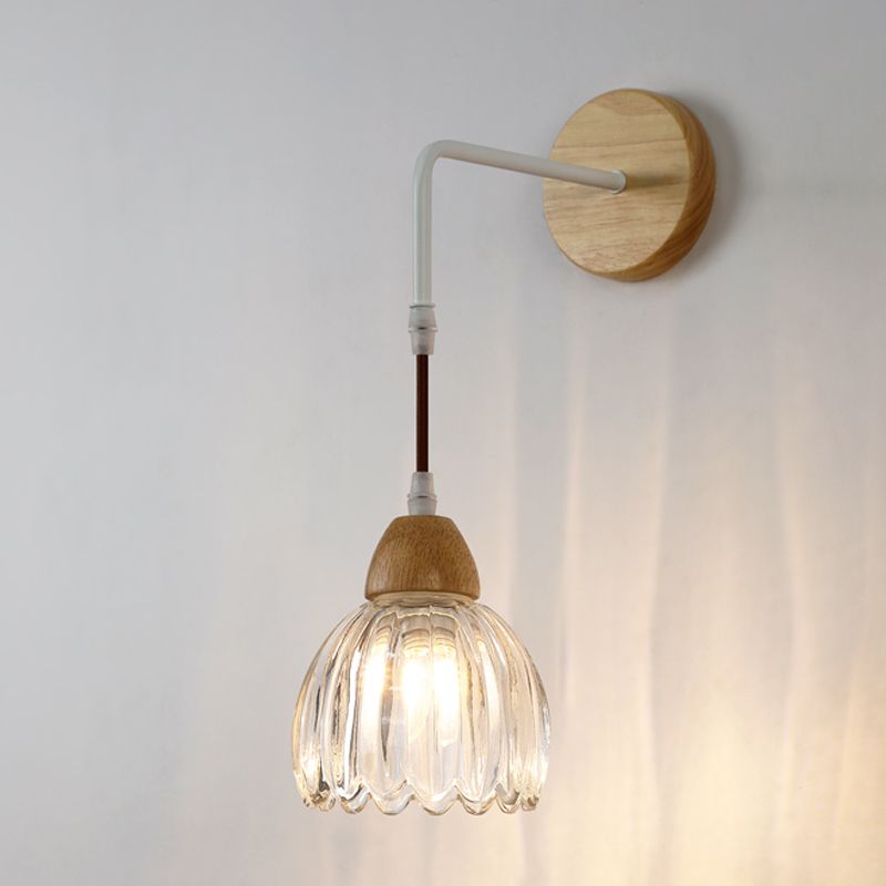 Lily Moderne Design LED Geplooide Helder Wandlamp Hout/Glas Slaapkamer/Eetkamer/Woonkamer/Keuken