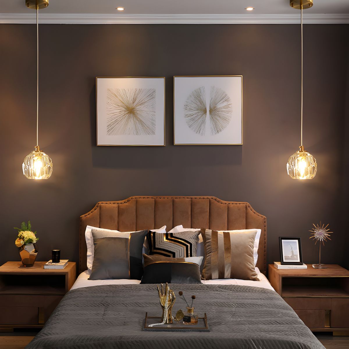 Kristy Vintage Design LED Hanglamp Metaal Glas Slaapkamer Woonkamer