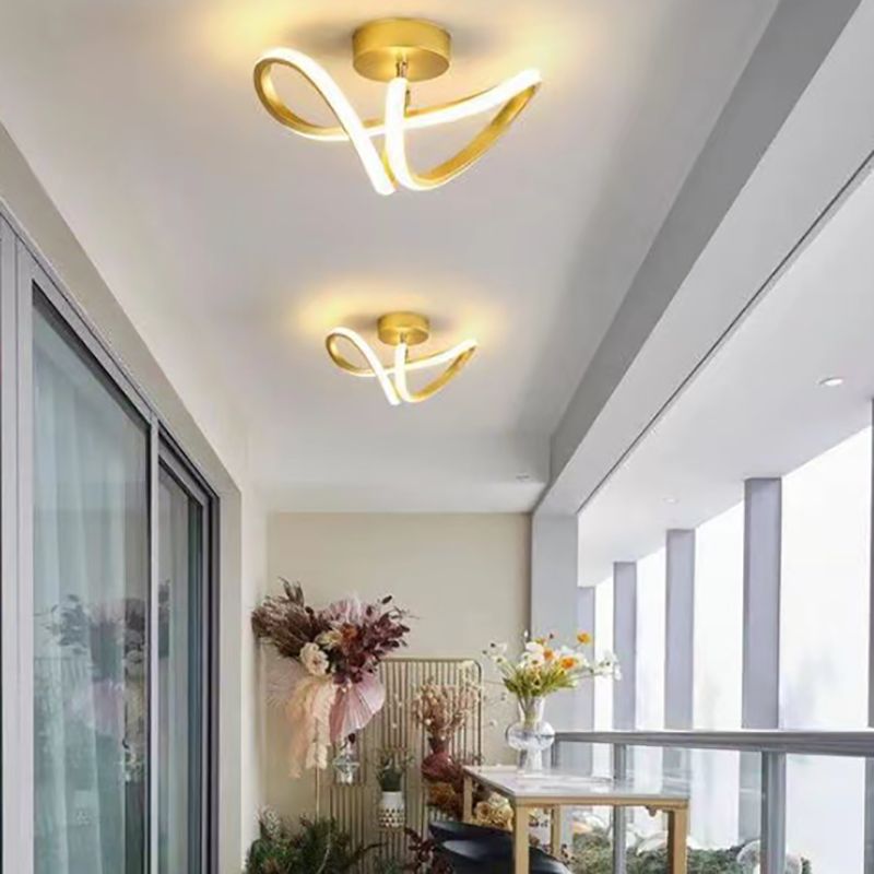 Lacey Moderne LED Plafondlamp Goud/Zwart Metaal Slaap/Woon/Badkamer