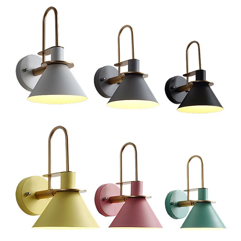 Morandi Design Coniform LED Wandlampen Metaal Zwart/Wit/Geel Slaap/Woon/Eetkamer