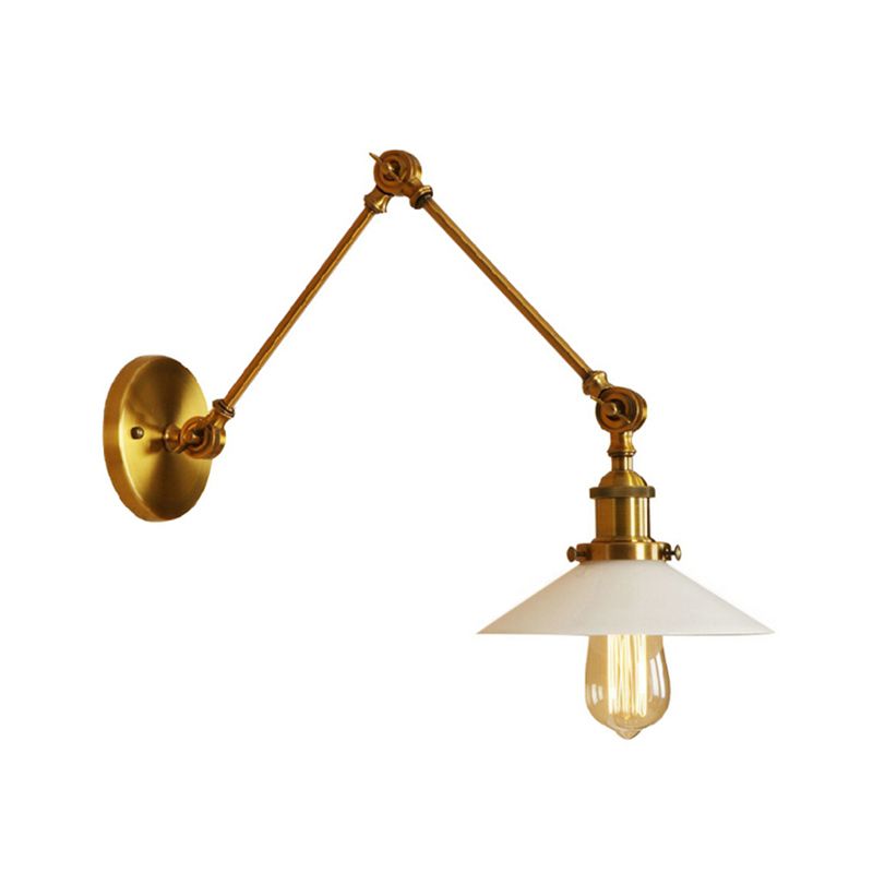 Valerio Wall Lamp Retro Saucer Lampshade Metal Adjustable 2 Color, Bedroom