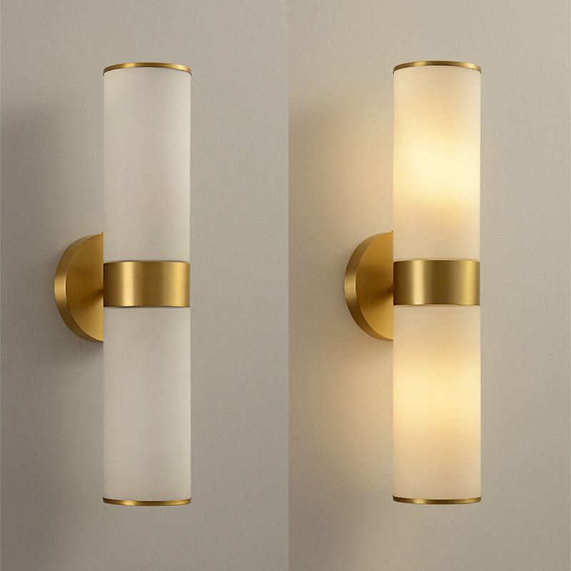 Leigh Moderne Cilinder LED Wandlamp Metaal/Glas Koper Slaap/Woon/Badkamer