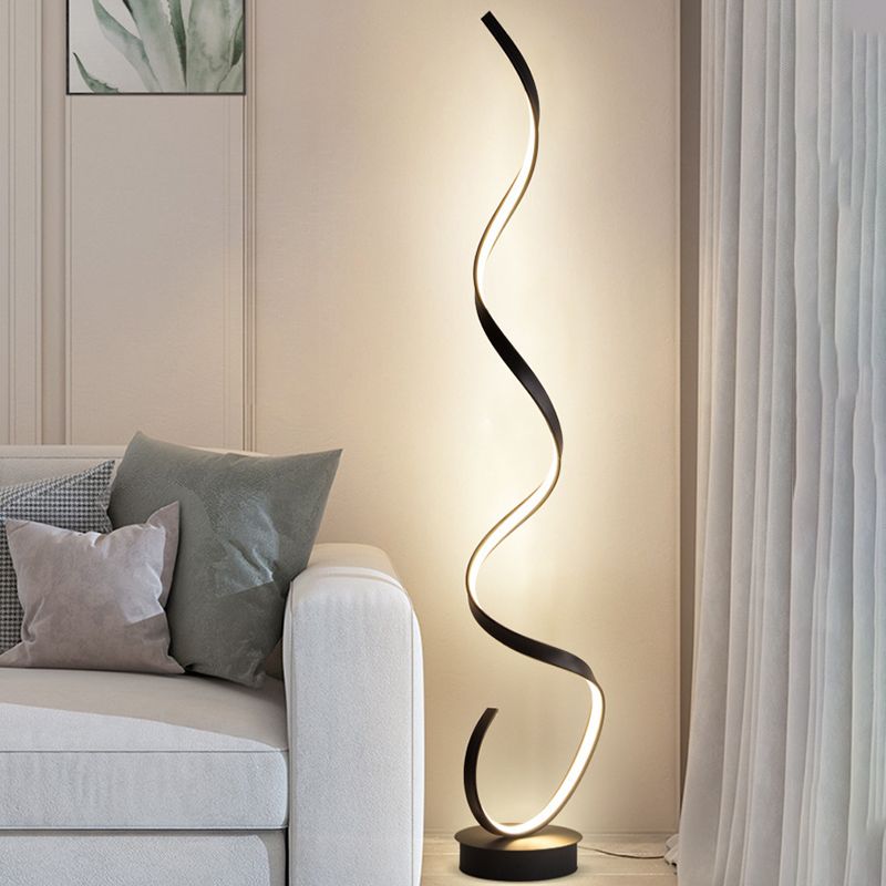 Louise Moderne Steamline Minimalistische Lineaire Vloerlamp Wit/Zwart Eetkamer/Woonkamer/Kelder/Hal