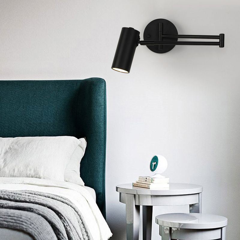 Freja Moderne Wandlamp Kegel Metaal Verstelbaar Zwart/Goud  Slaapkamer/Woonkamer