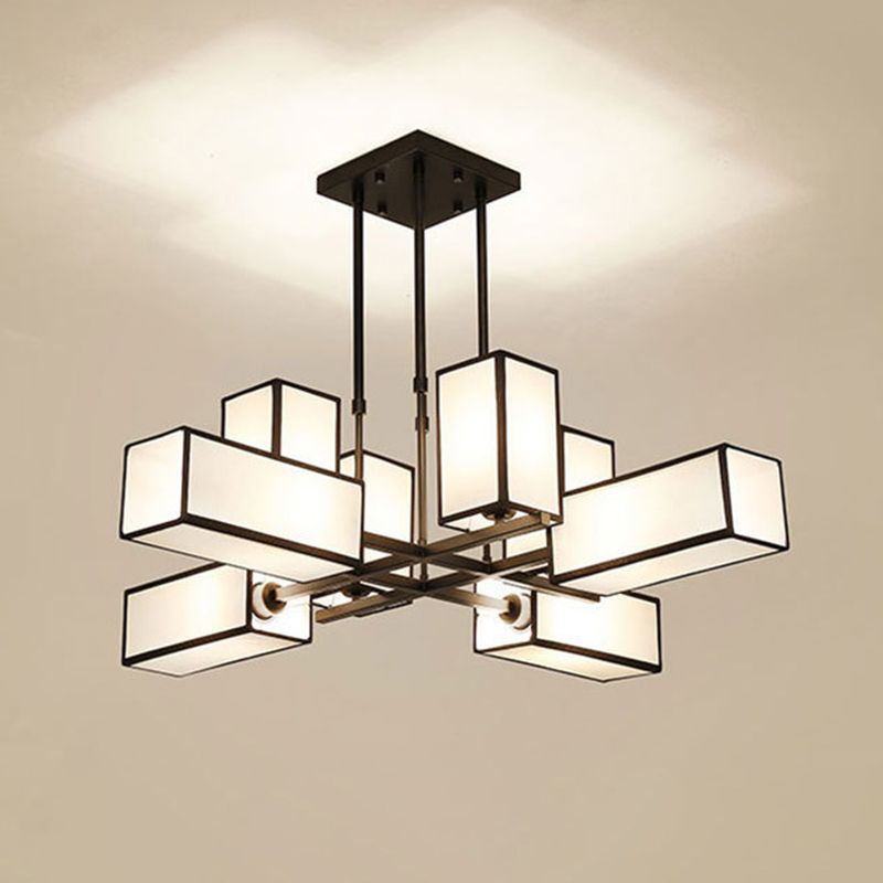 Lacey Retro Vierkant Hanglamp Zwart/Gouden Metaal Slaapkamer
