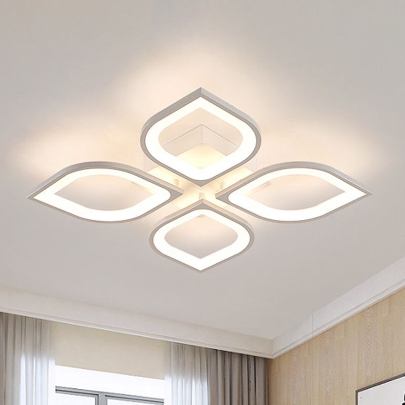 Hana Moderne Design Bloem Plafondlamp Wit Metaal Acryl Slaapkamer