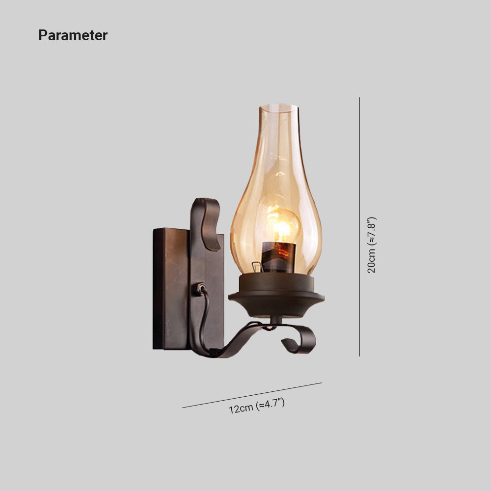 Valerio Vintage Design Kaars Wandlamp Hout Metalen Woon/Slaapkamer