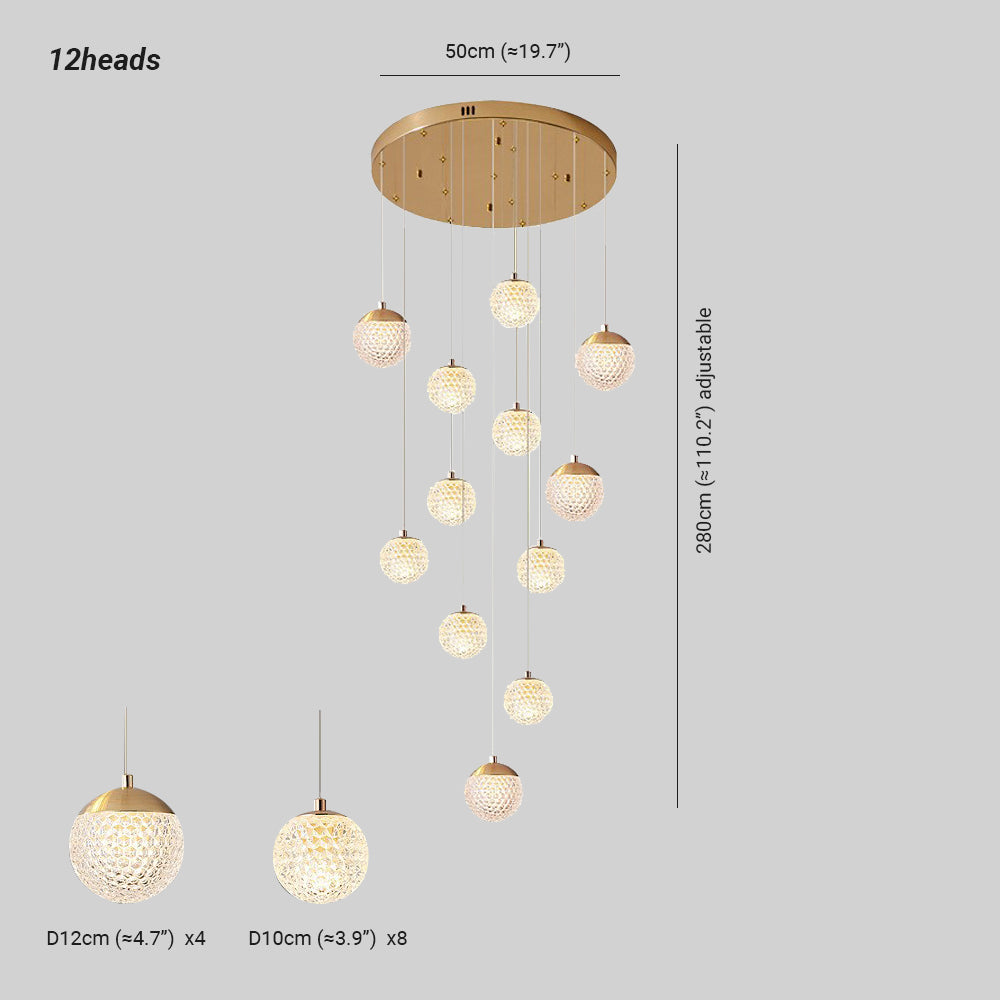 Jibril Moderne LED Kroonluchter Gouden Metaal Slaapkamer Woonkamer