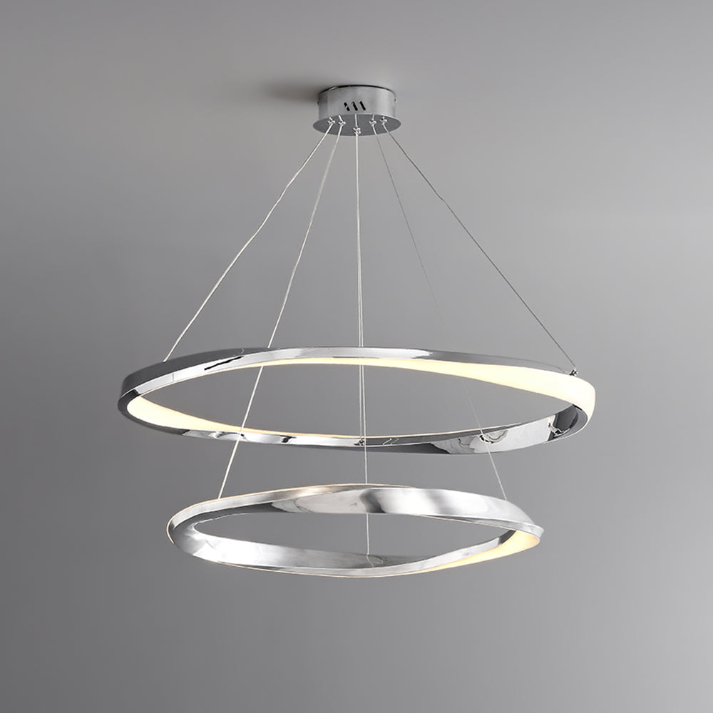 Alonza Minimalist  Ring Spiral Shape Metal Pendant Light,Gold