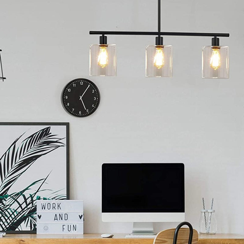 Leigh Industriële Minimalistische LED-kroonluchters Zwart Metalen Keukeneiland