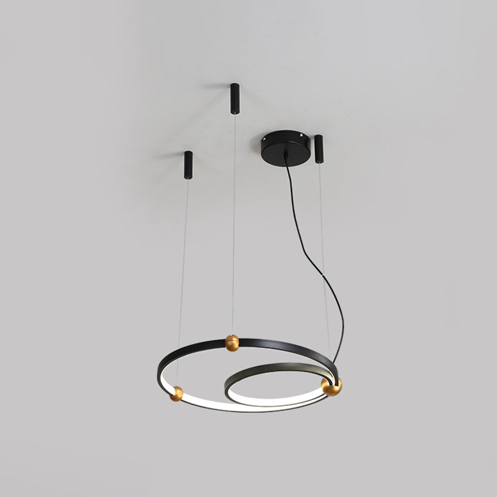 Alonza Minimalist Ring Metal Pendant Light, Black