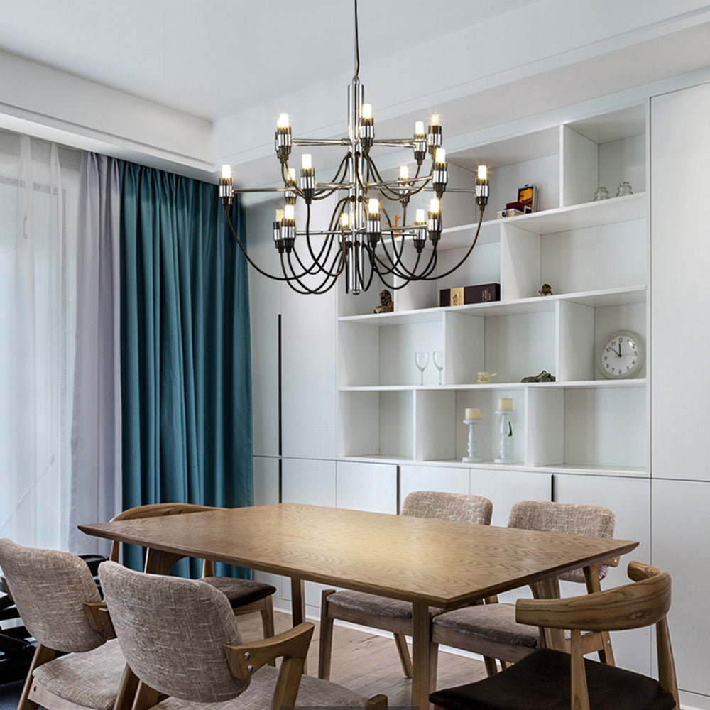 Marcello Retro Design Hanglamp Lineaire Metalen Zwart Eet/Woonkamer
