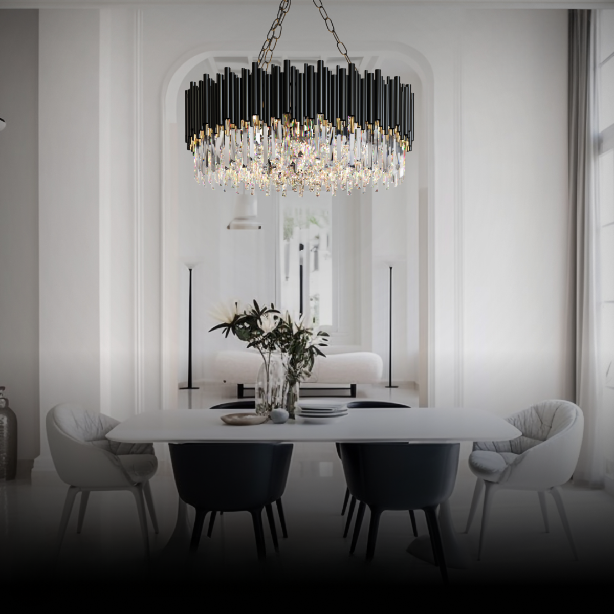 Marilyn Industrial Bijzondere LED Kroonluchters Wit Glas Metaal Woonkamer