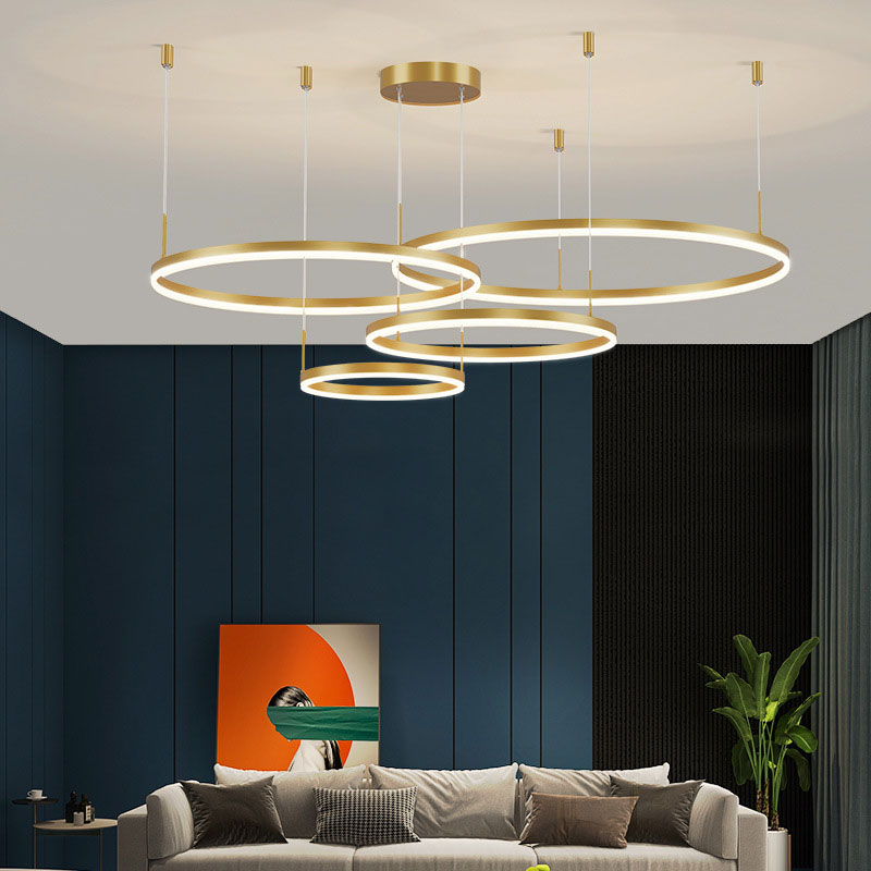 Alonza Moderne Grote  Hanglampen Wit Metaal Slaapkamer  Woonkamer Tir-Cirkel