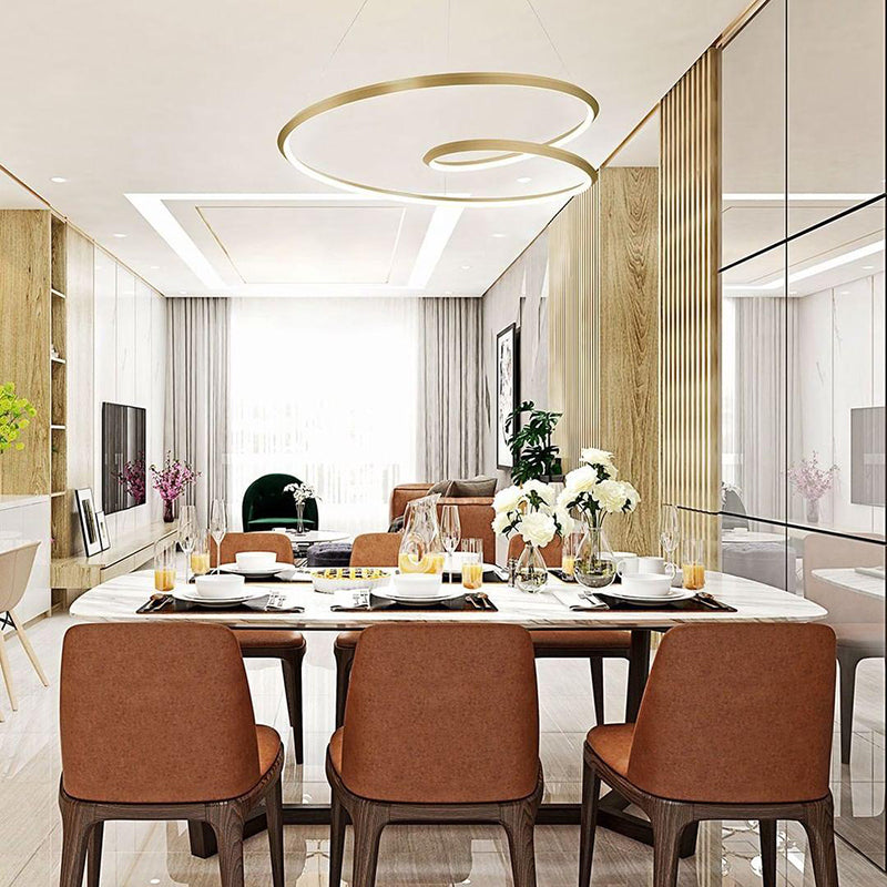 Alonza Gebogen Cirkel Hanglampen Koper Woonkamer Eetkamer