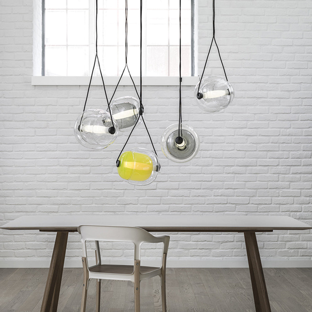 Hailie Moderne Design LED Hanglamp Geel Blauw Wit Glas Metaal Keuken
