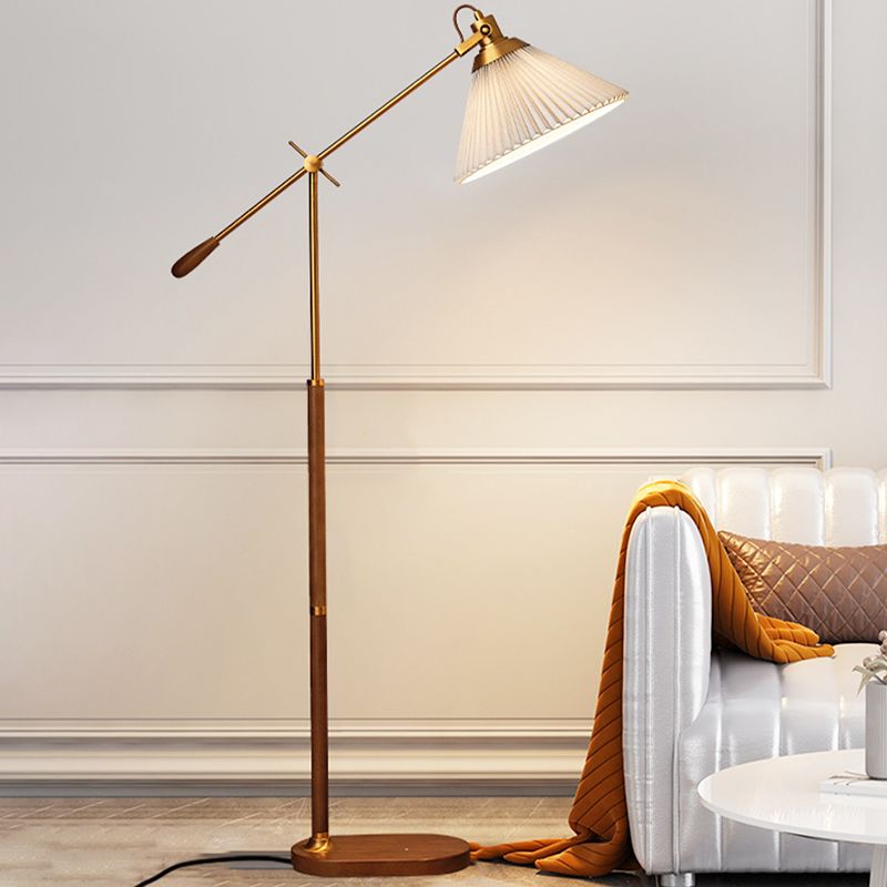 Ozawa Retro Design LED Vloerlamp Geplooid  Metaal/Hout Woonkamer/Slaapkamer