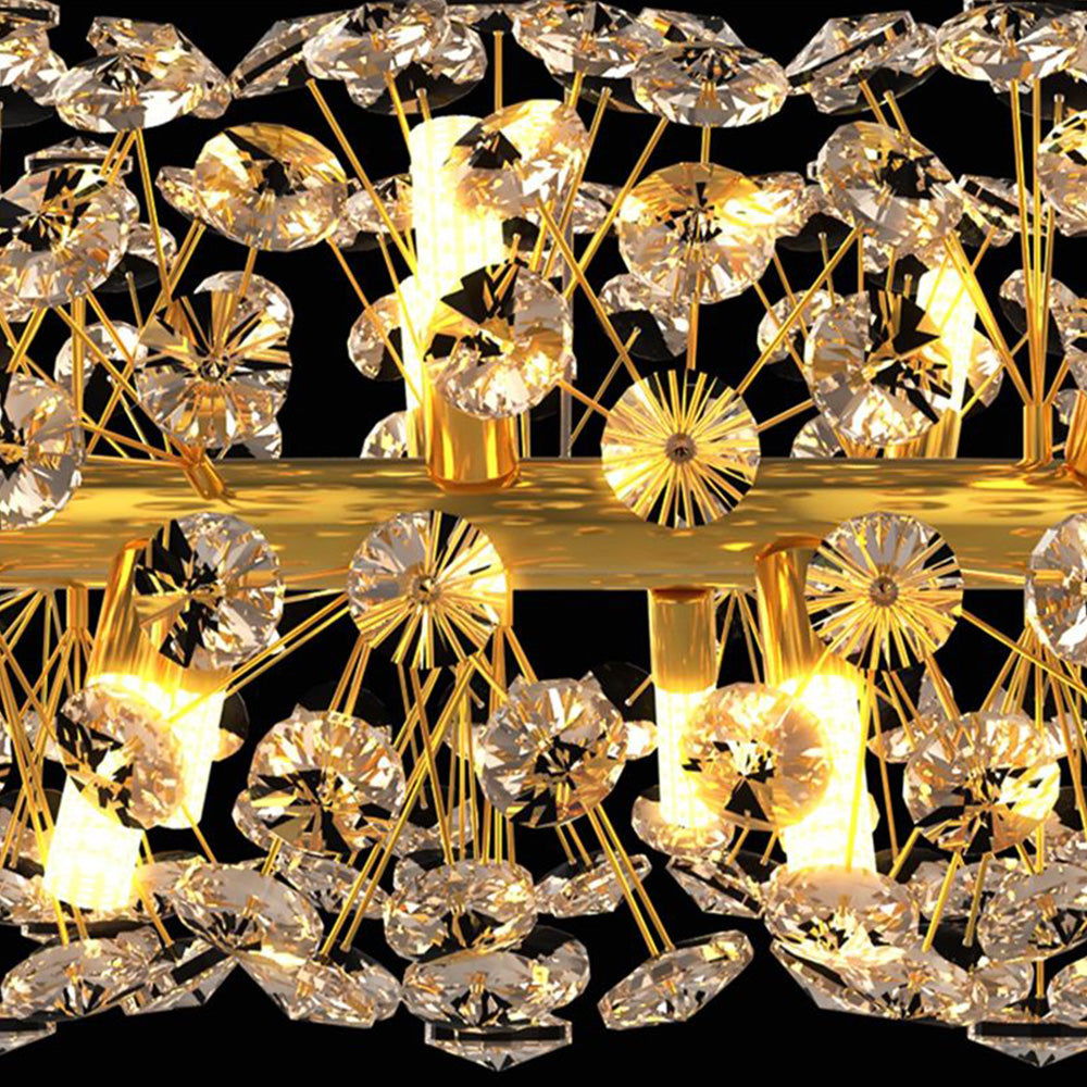 Lili Luxe LED Kroonluchter Goud Metaal Crystal Eetkamer Woonkamer