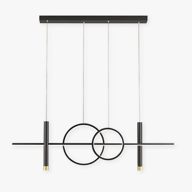 Madina Lineaire LED Hanglampen Zwart Goud Metaal Silicagel Eetkamer