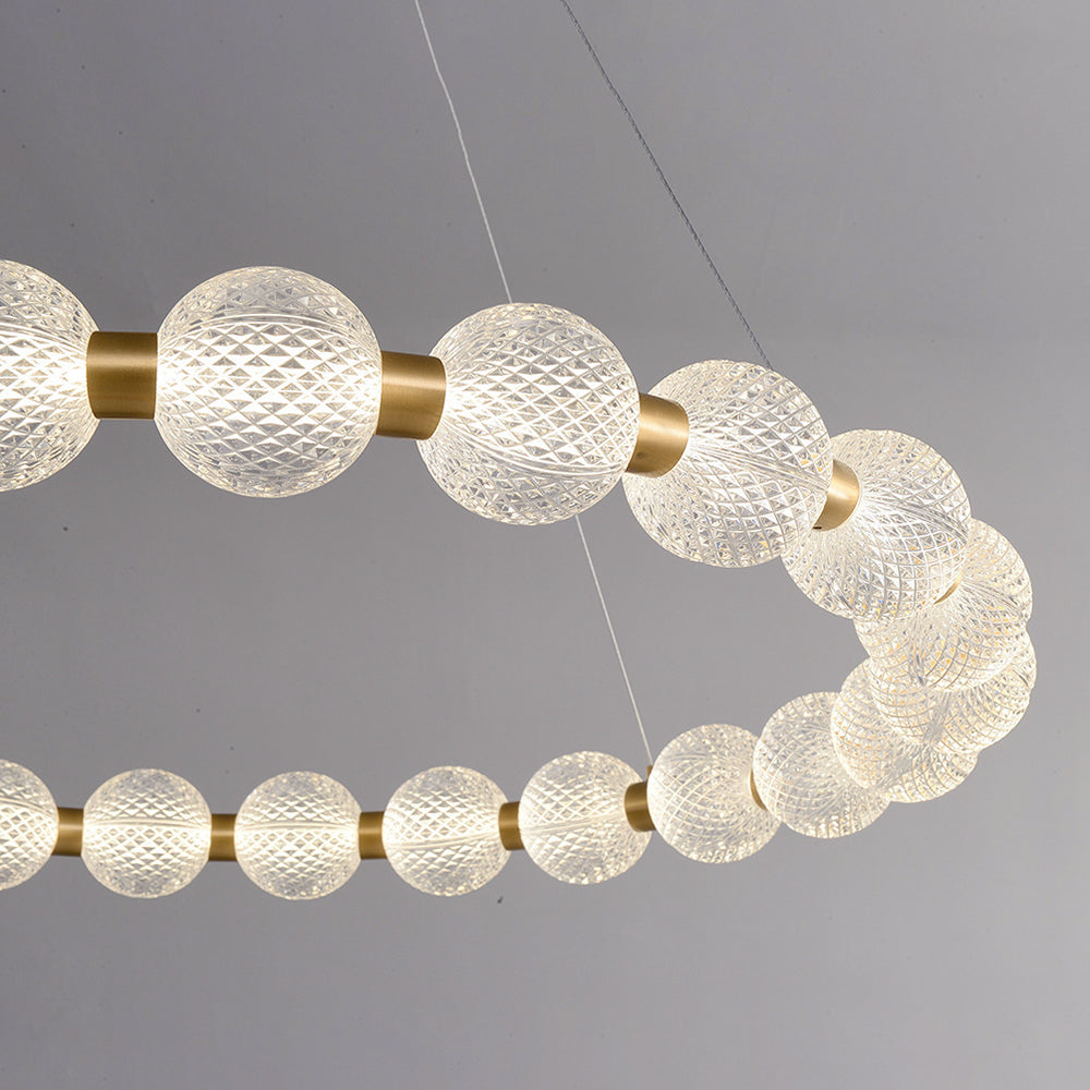 Hailie Design Ronde LED Hanglamp Metaal/Acryl Goud/Transparant Woon/Eetkamer