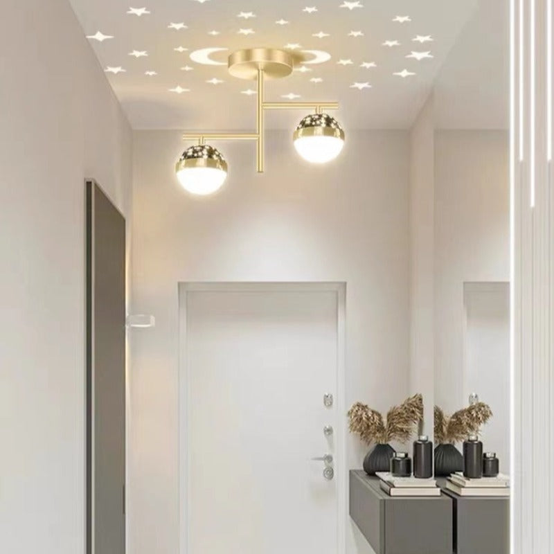 Madina Vintage Ronde LED Hanglampen Gouden Zwart Metaal Slaapkamer