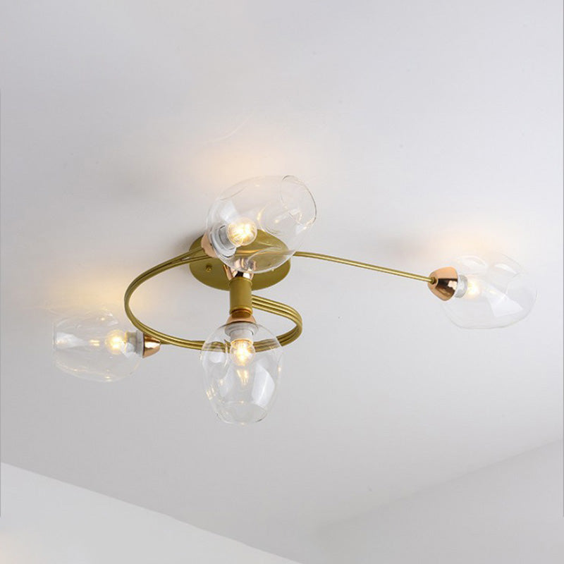 Valentina Moderne Mooi LED  Plafondlampen Stijlvol Zwart Metaal/Glas Slaapkamer