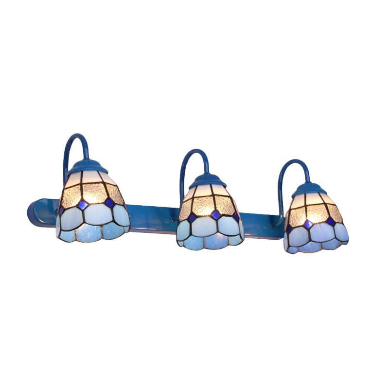 Sirena Bloemvormige Metalen Wandlampen, Zwart/Wit/Blauw