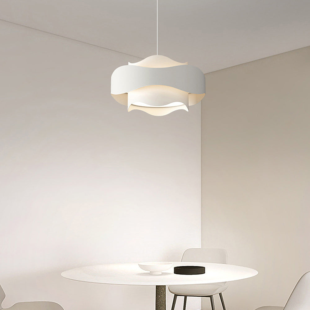 Carina Art Deco Bloemvorm Metalen Hanglamp, Wit, Woonk/Eetk/ Slaapkamer