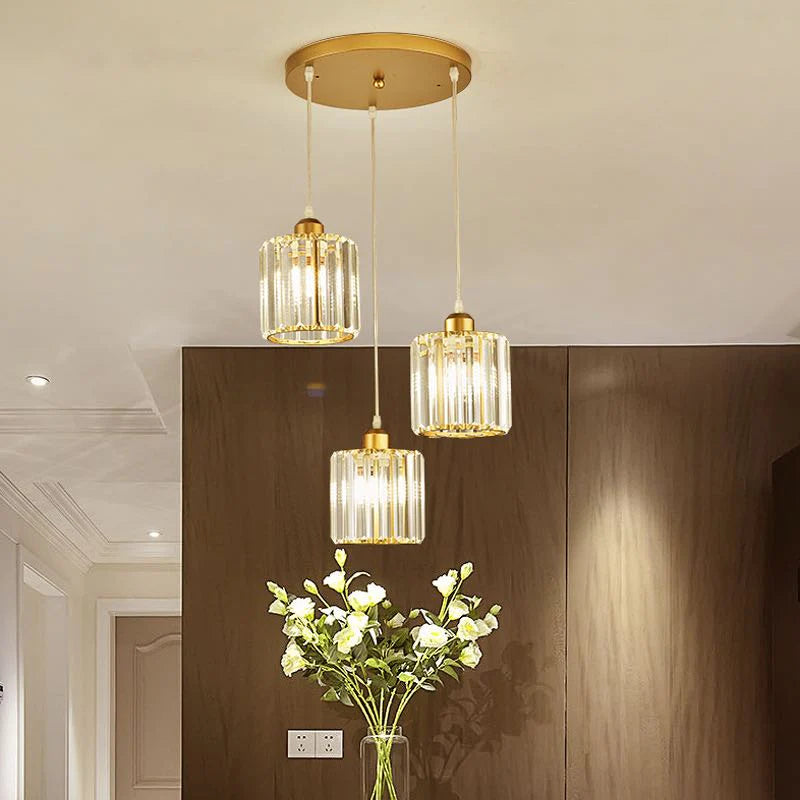 Herbert Moderne Cluster Cilinder Hanglampen Zwart Goud Glas Eetkamer