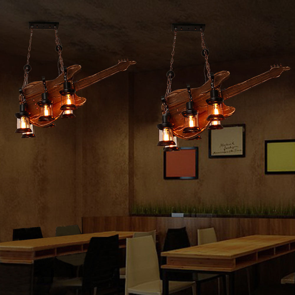 Brio Farmhouse Guitar Pendant Light, Metal/Wood, Walnut