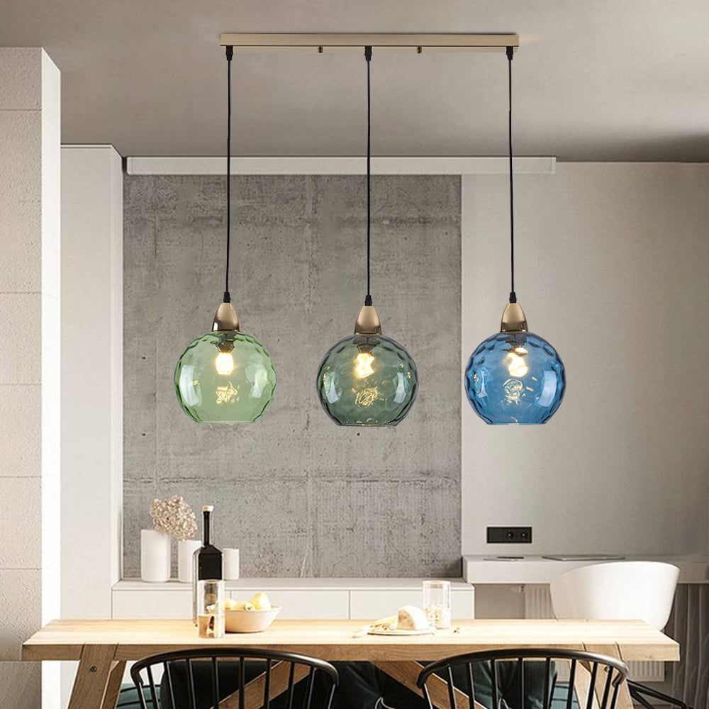 Hailie Modern Waterrimpeling Cluster 3 Hoofd Hanglampen Glas Woonkamer