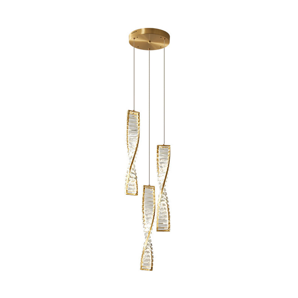 Marilyn Moderne Spiraalvormige Strook Hanglamp  Metalen/Kristal Zwart/Goud Woon/Slaap/Eetkamer