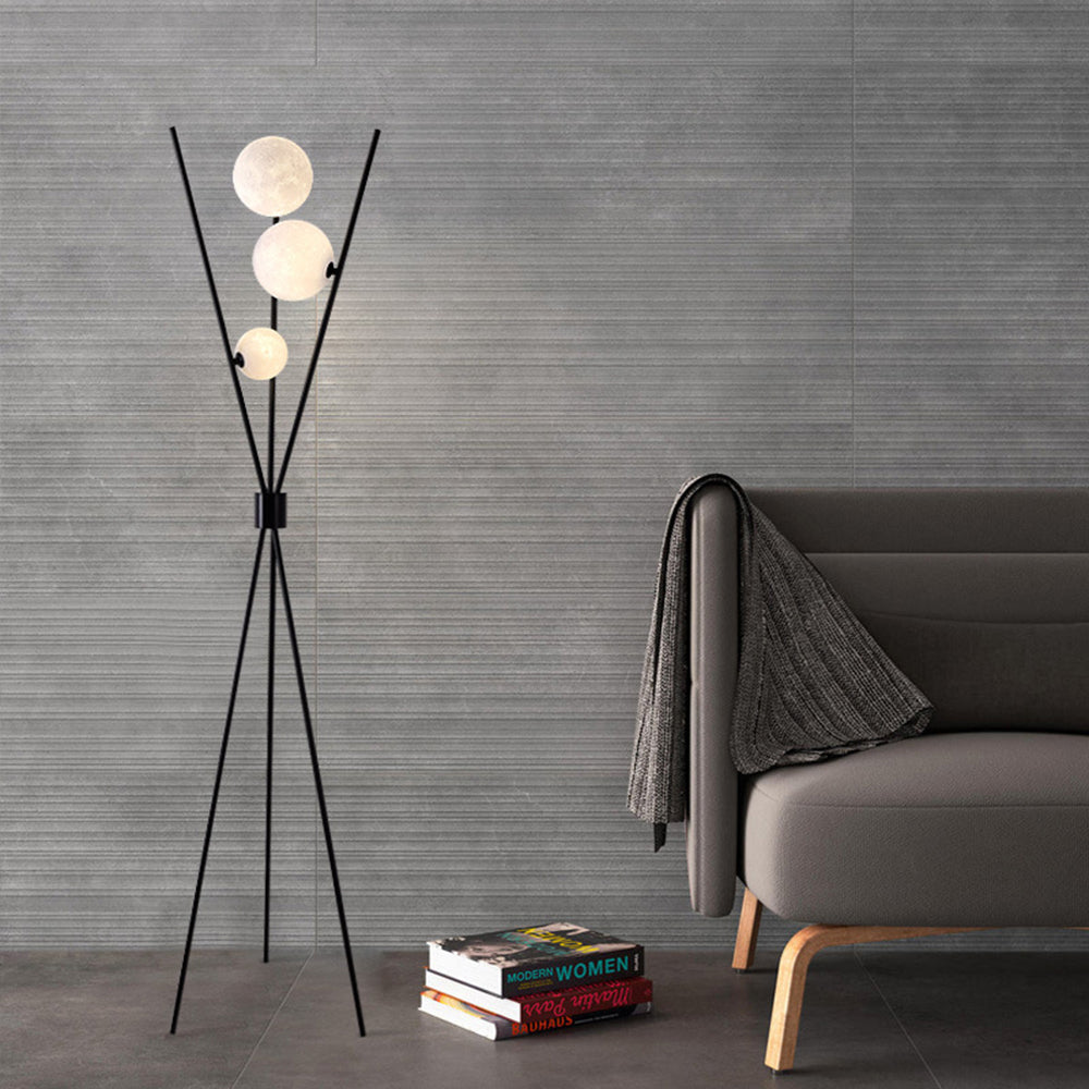 Valentina Driepoot Vloerlamp/Tafellamp Zwart Metaal  PLA Woonkamer/Slaapkamer