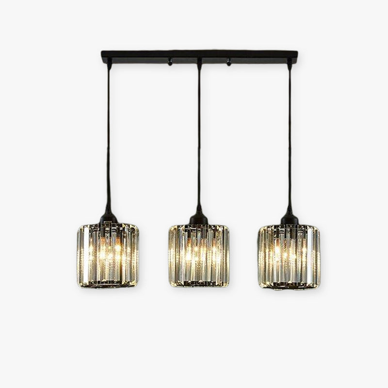 Herbert Moderne Cluster Cilinder Hanglampen Zwart Goud Glas Eetkamer