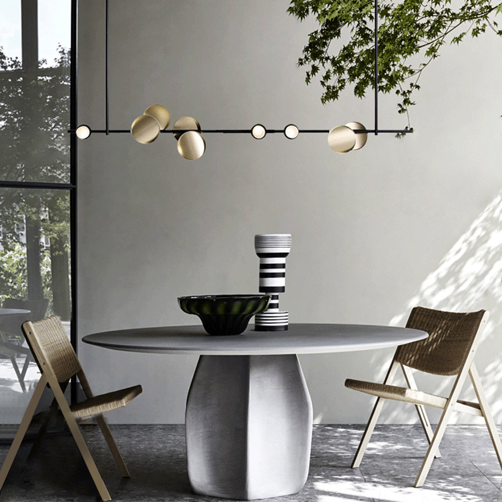 Elio Minimalistische Design Lineaire Metalen Hanglamp, Zwart, Woonk/Eetkamer