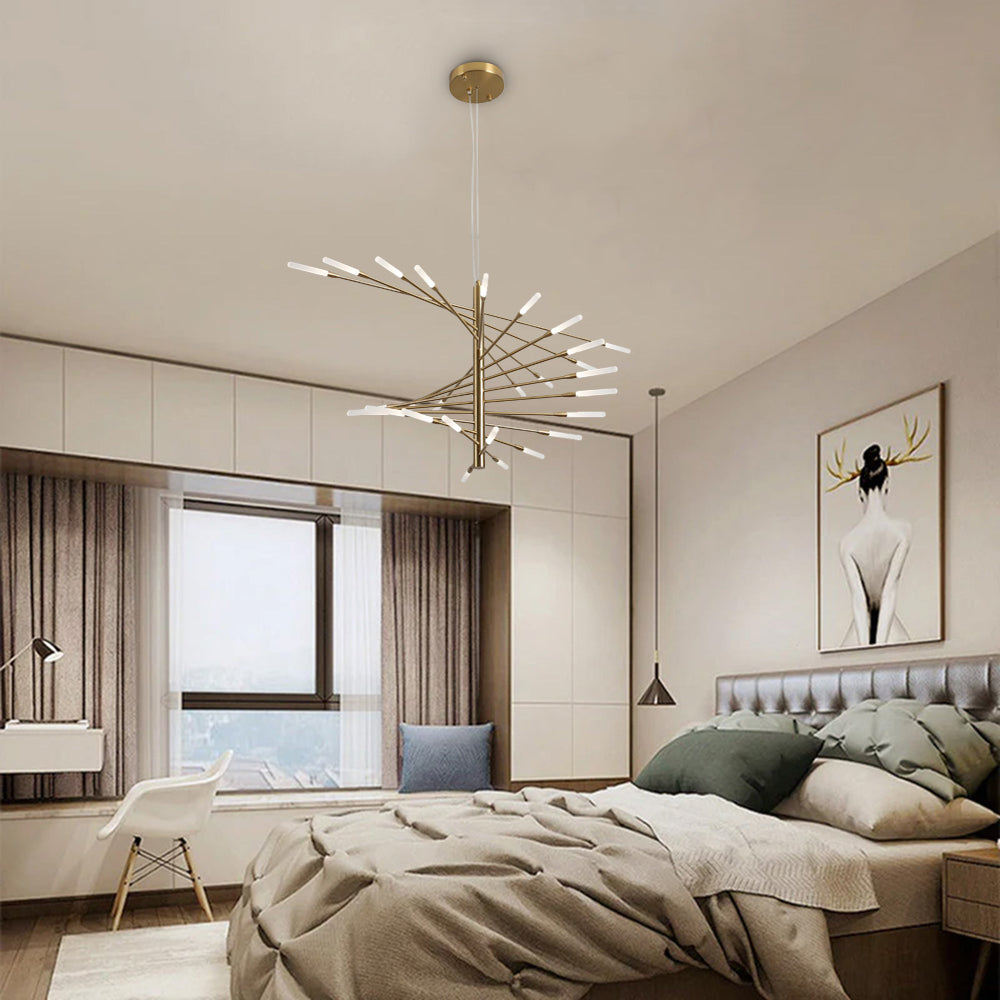 Lowry Moderne LED Kroonluchters Zwart Goud Metaal Woonkamer