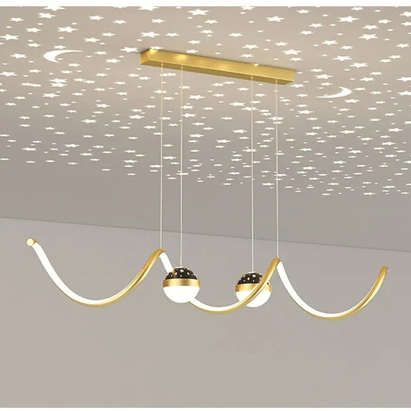 Madina Design Golvende Vorm LED Hanglampen Zwart/Wit/Goud Metaal/Acryl Kantoor