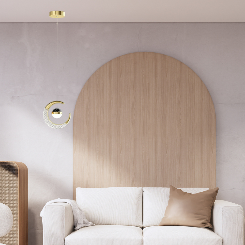 Madina Moderne Maanvorm LED Hanglampen Zwart/Goud Metaal Slaapkamer