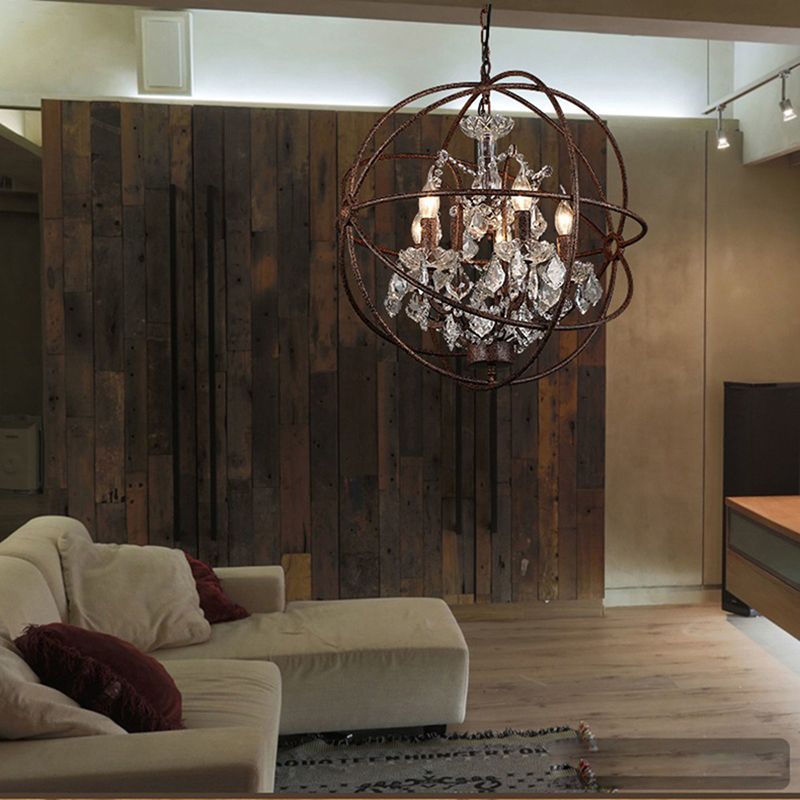 Kristy Vintage Design LED Hanglamp Metaal Kristal Zwart Woonkamer