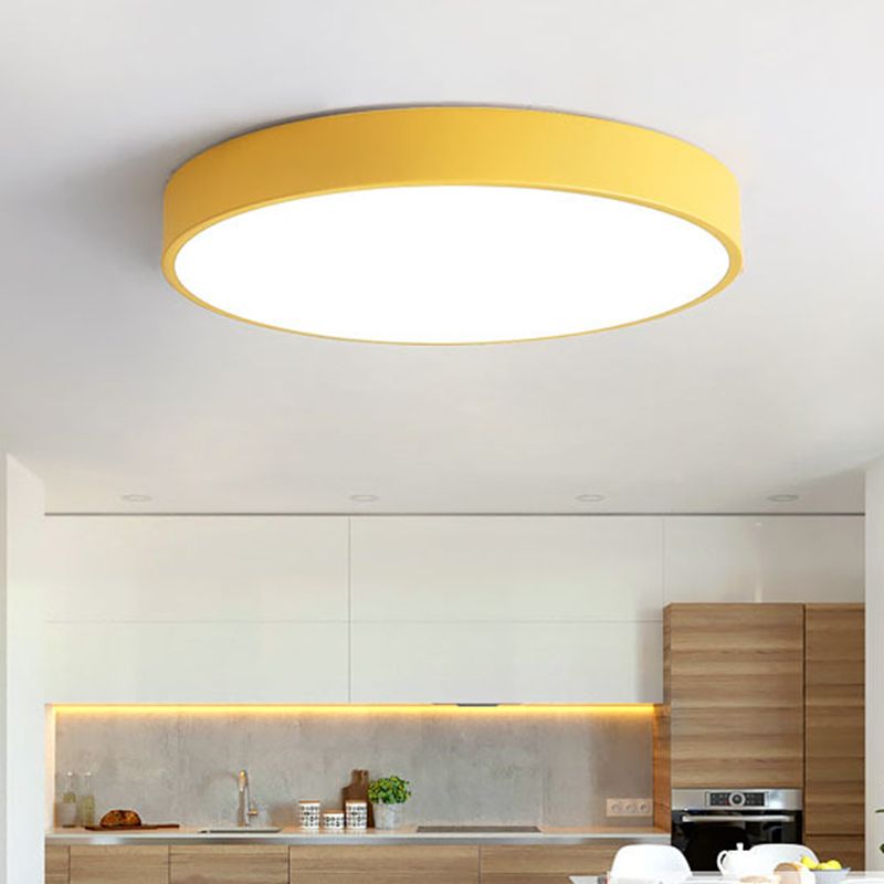 Morandi  Moderne Ronde LED Plafondlamp Roze Grijs Metaal Woonkamer