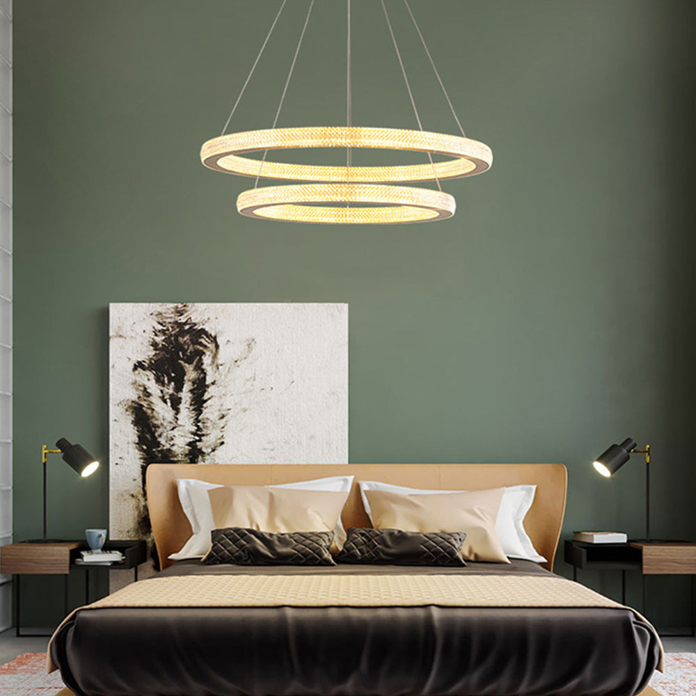 Kirsten Moderne Ronde LED Hanglamp Metaal/Acryl Goud Slaap/Woon/Eetkamer